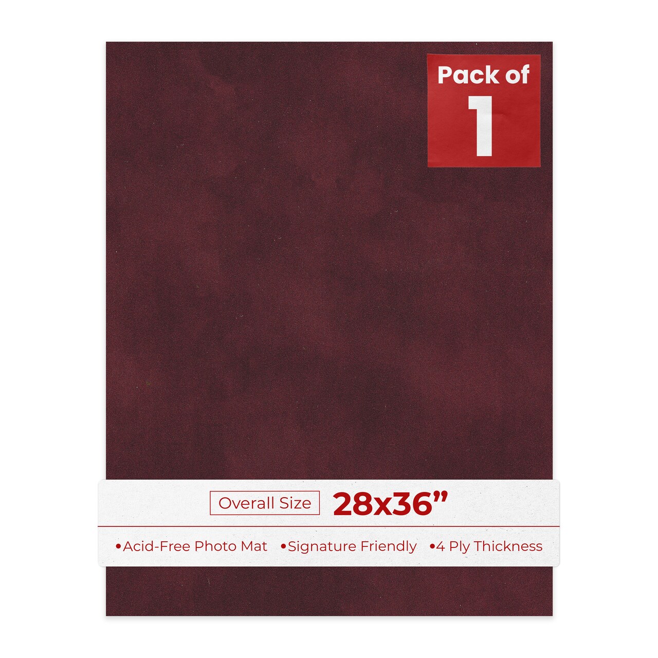 Dark Red Suede 28x36 Uncut Mat Board - Blank Sheets, No Opening